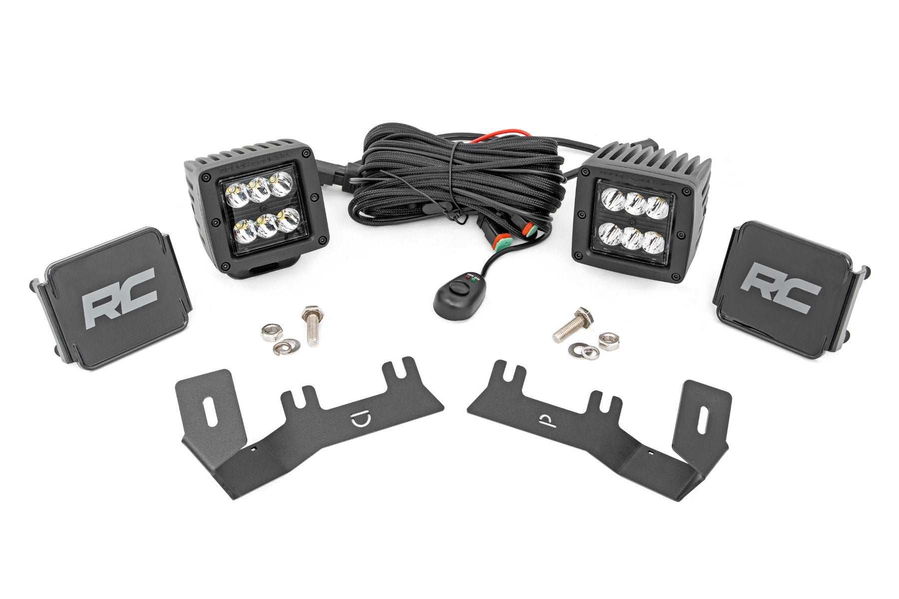 LED Ditch Light Kit | 2in Black Pair | Spot | Chevy/GMC 1500 (14-18 & Classic)