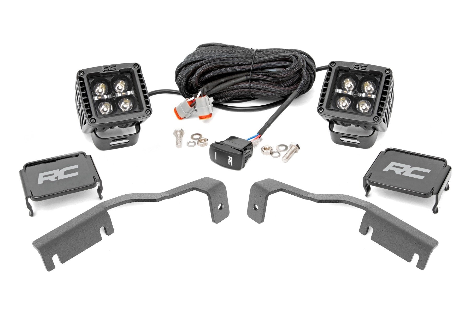 LED Light Kit | Ditch Mount | 2" Black Pair | White DRL | Nissan Frontier (22-25)