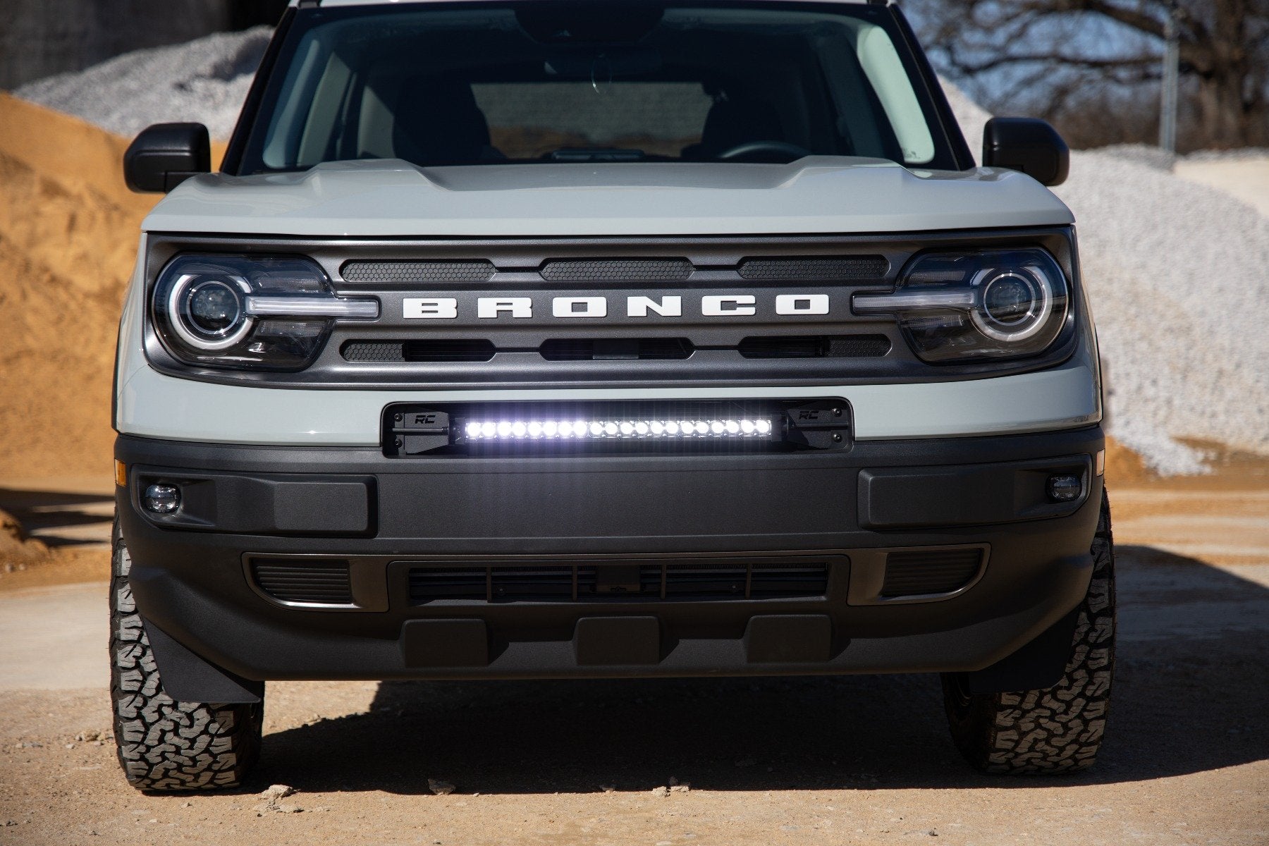 LED Light Kit | Bumper Mount | 20" Black Single Row | White DRL | Ford Bronco Sport (21-25)