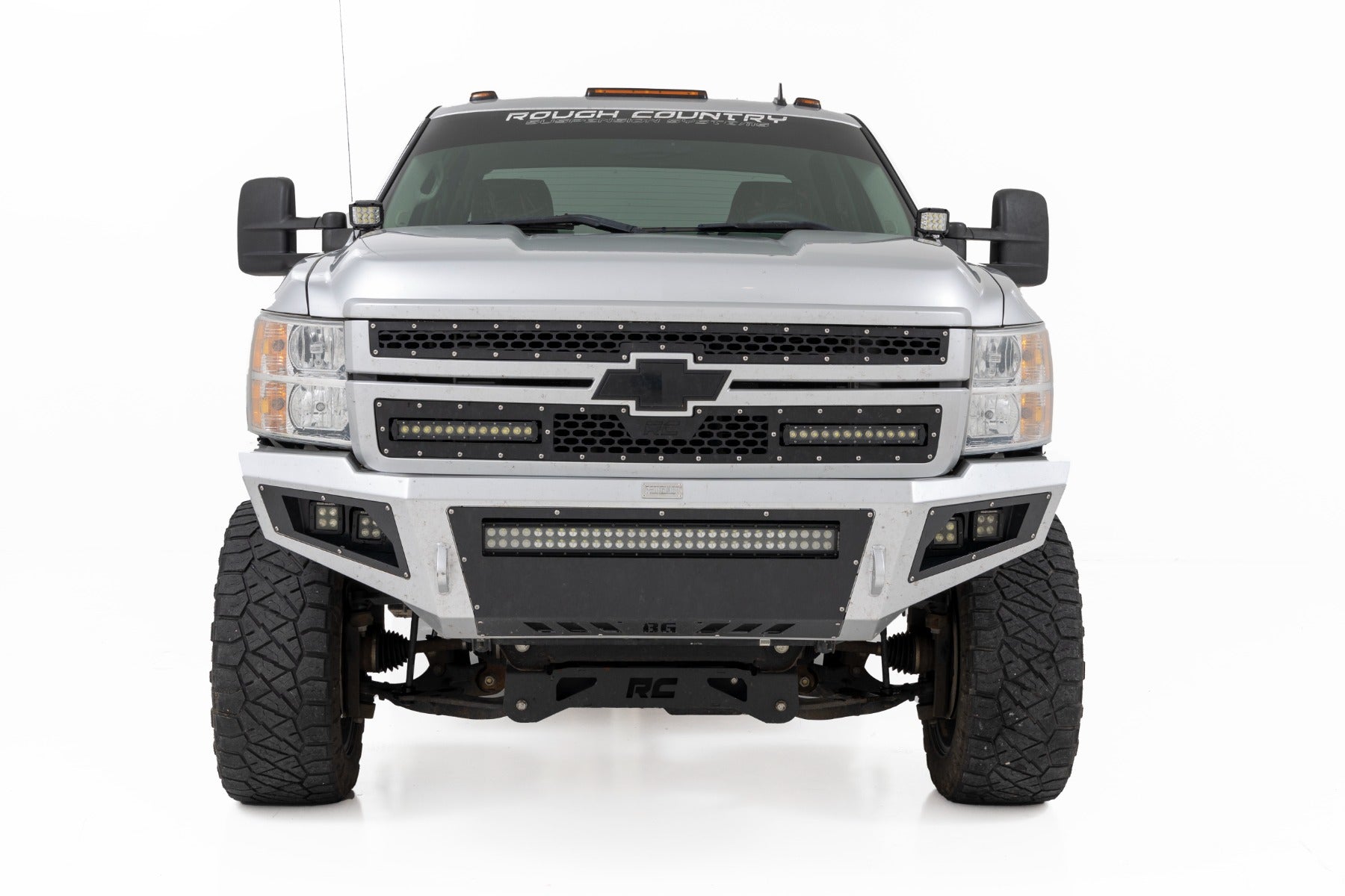 LED Light Kit | Ditch Mount | 2" Black Pair | Flood | Chevy 1500 & Chevy/GMC 2500HD/3500HD (07-14)