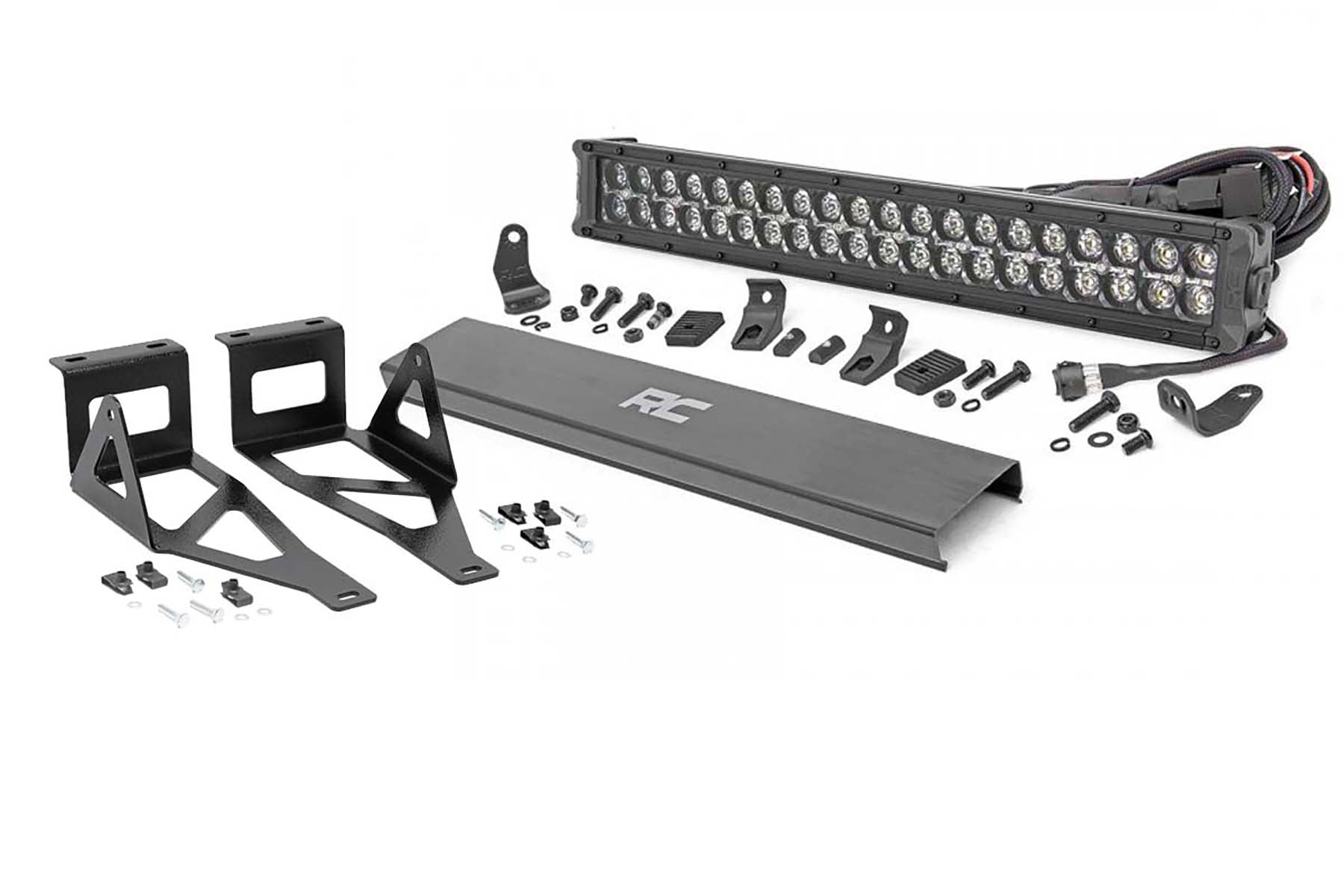 LED Light Kit | Bumper Mount | 20" Black Dual Row | Amber DRL | Ford F-250/F-350 Super Duty (05-07)