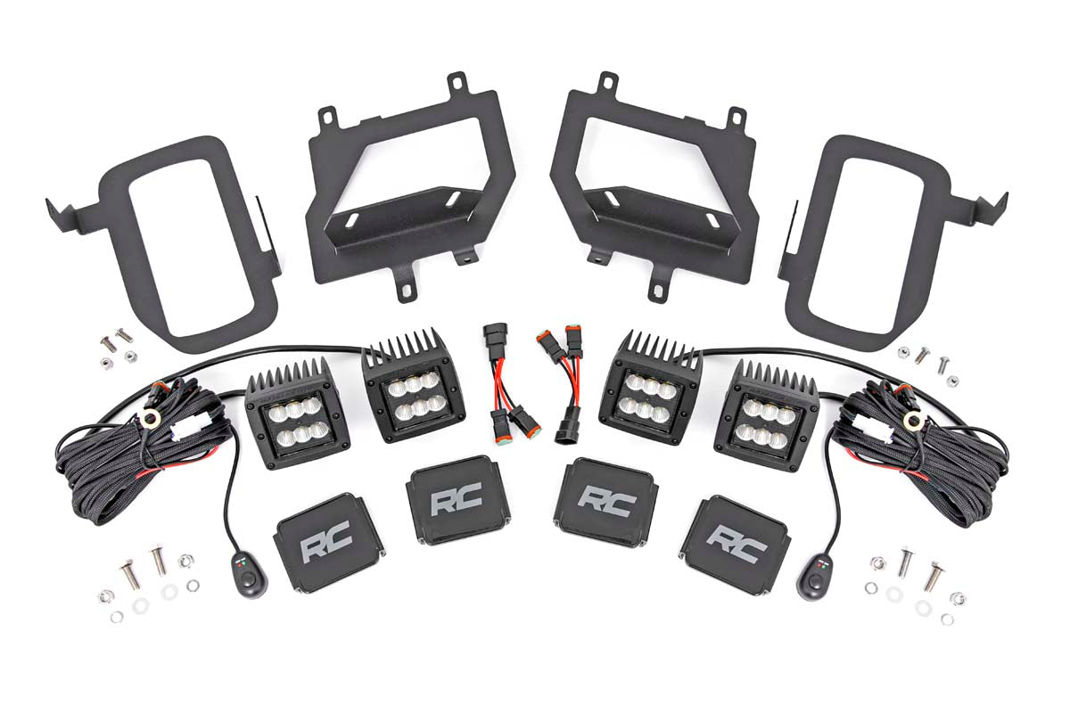 LED Light Kit | Fog Mount | Dual 2" Black Pairs | Flood | Ford F-150 (15-17)