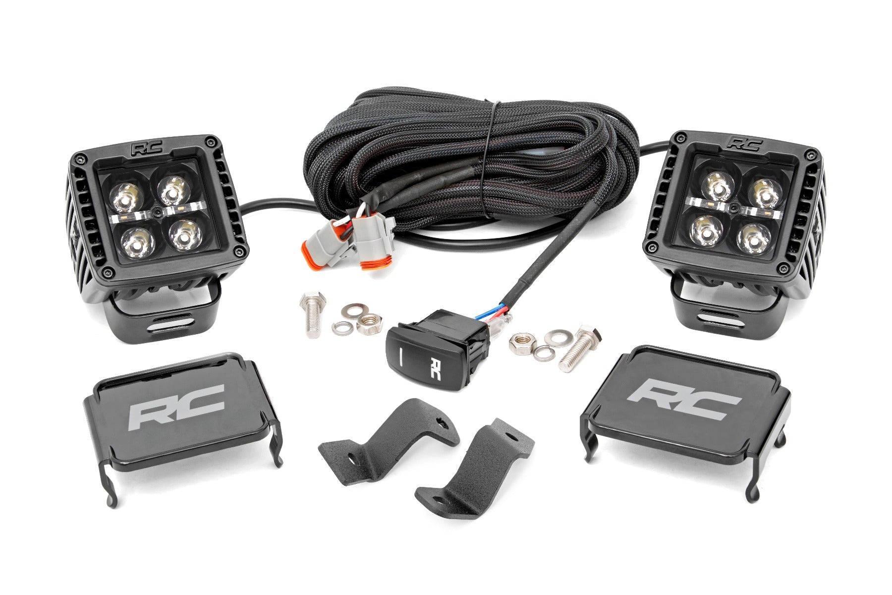 LED Light Kit | Ditch | 2" Black Pair | Amber DRL | Ford F-150 (15-25)/F-150 Lightning (22-25) 