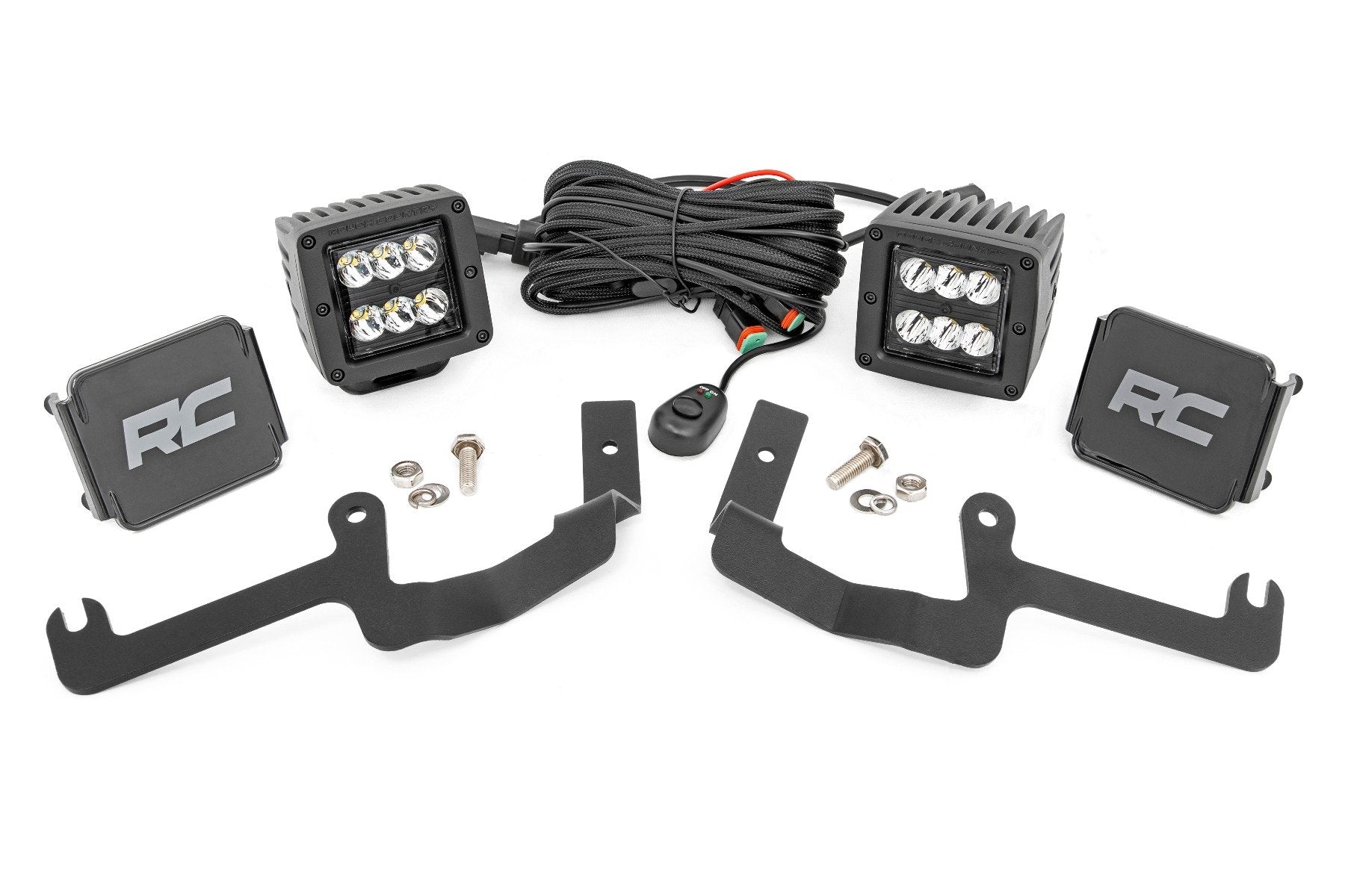 LED Light Kit | Ditch Mount | 2" Black Pair | Spot | Chevy Silverado 1500 (19-24)