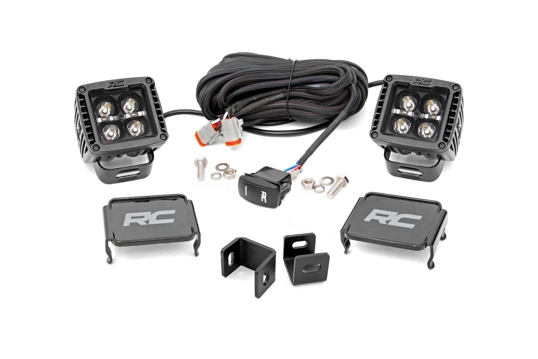 LED Light Kit | Ditch Mount | 2" Black Pair | White DRL | Toyota Tundra (22-25)