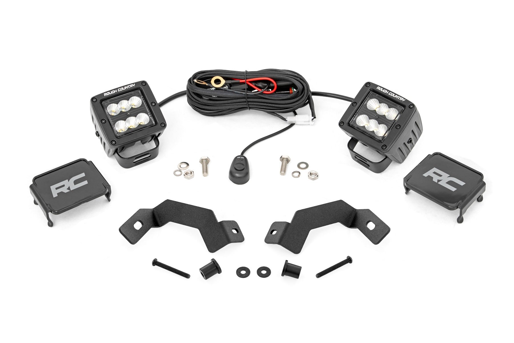 LED Light Kit | Ditch Mount | 2" Black Pair | Flood | Toyota Land Cruiser (24-25)