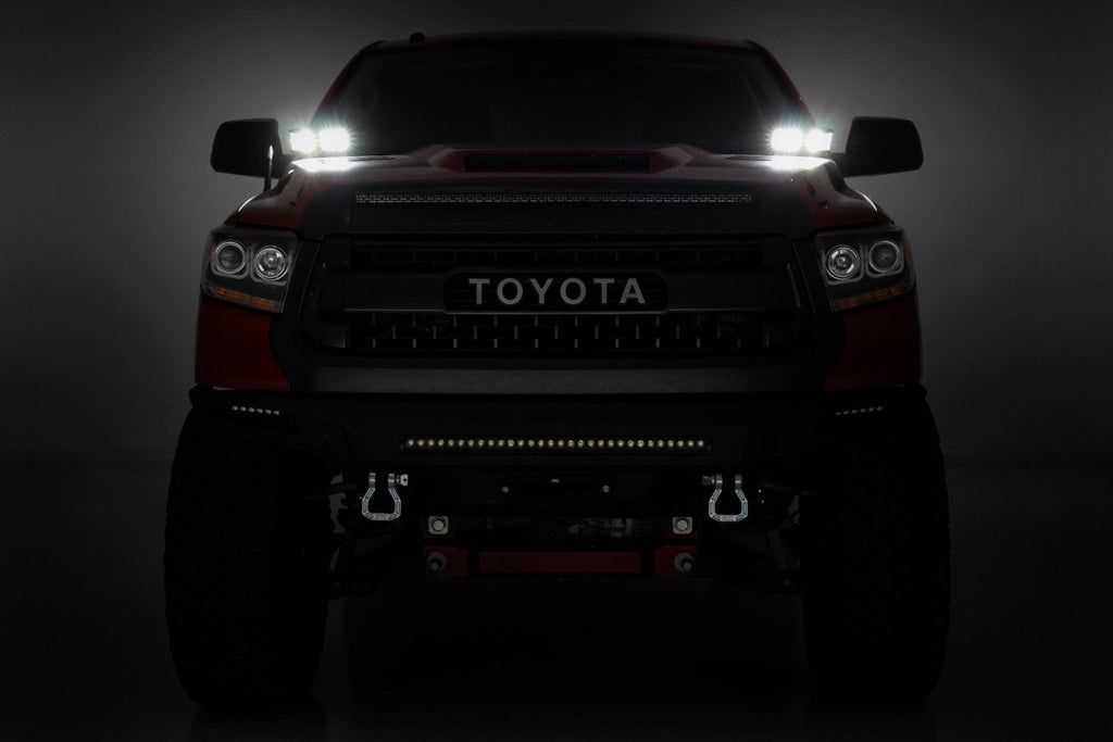 LED Light Kit | Ditch Mount | Dual 2" Black Pairs | Amber DRL | Toyota Tundra (14-21)