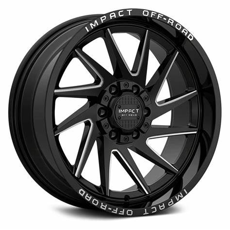 22X12 6-139.7/6-5.50/6-135 -44 CB 106.1 GLOSS BLACK/MILLED WINDOWS IMPACT OFF ROAD824GBX-221266-44
