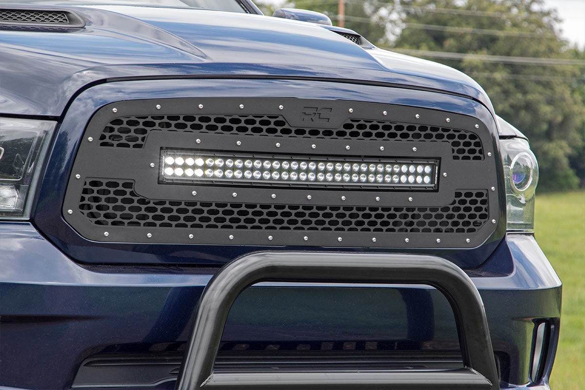Mesh Grille | 30" Dual Row LED | Black | Amber DRL | Ram 1500 2WD/4WD (13-18 & Classic)