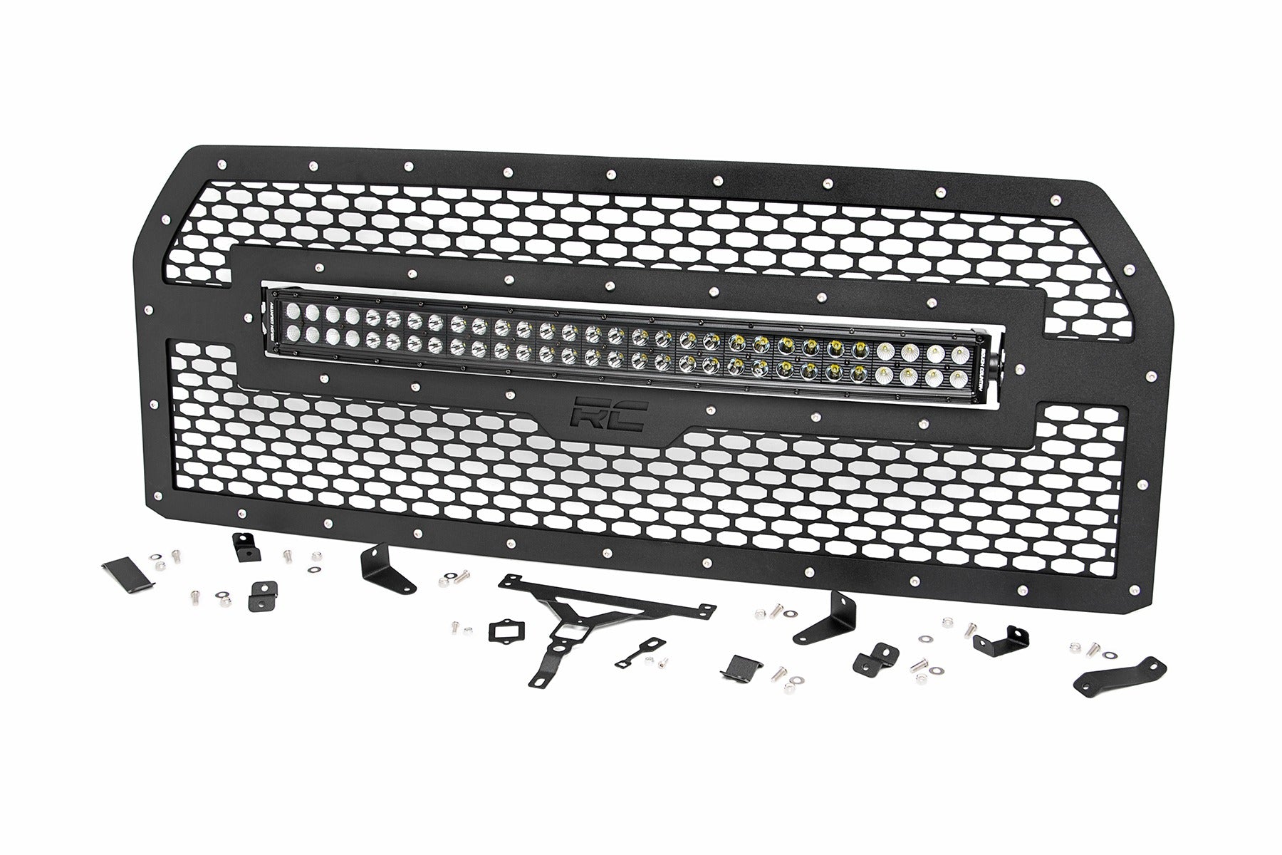 Mesh Grille | 30" Dual Row LED | Black | Amber DRL | Ford F-150 (15-17)