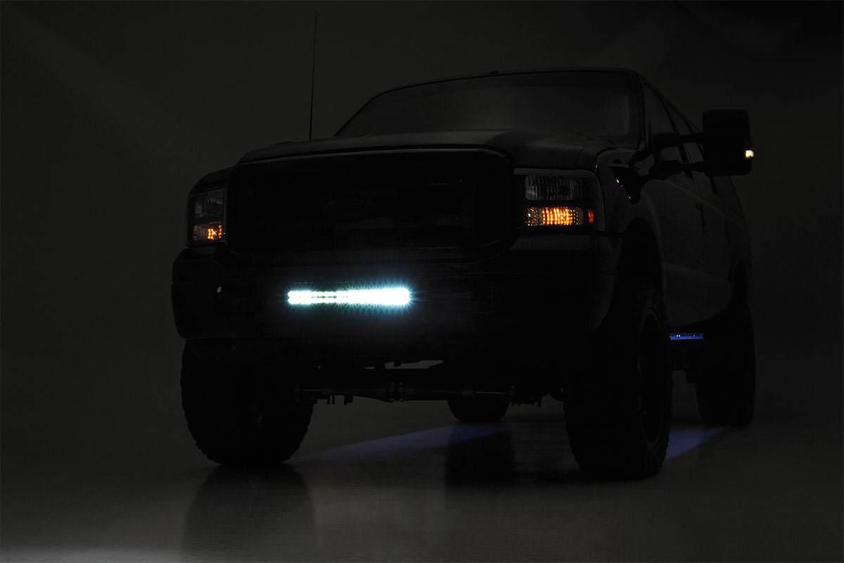 LED Light Kit | Bumper Mount | 20" Black Dual Row | White DRL | Ford F-250/F-350 Super Duty (05-07)