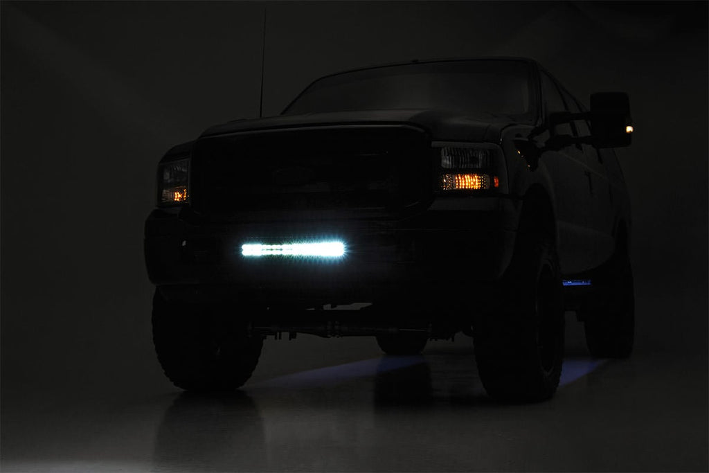 LED Light Kit | Bumper Mount | 20" Black Dual Row | Amber DRL | Ford F-250/F-350 Super Duty (05-07)