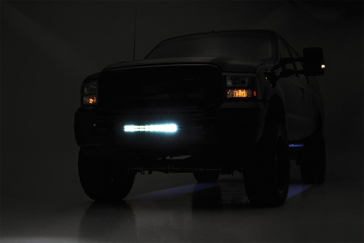 LED Light Kit | Bumper Mount | 20" Black Dual Row | Amber DRL | Ford F-250/F-350 Super Duty (05-07)