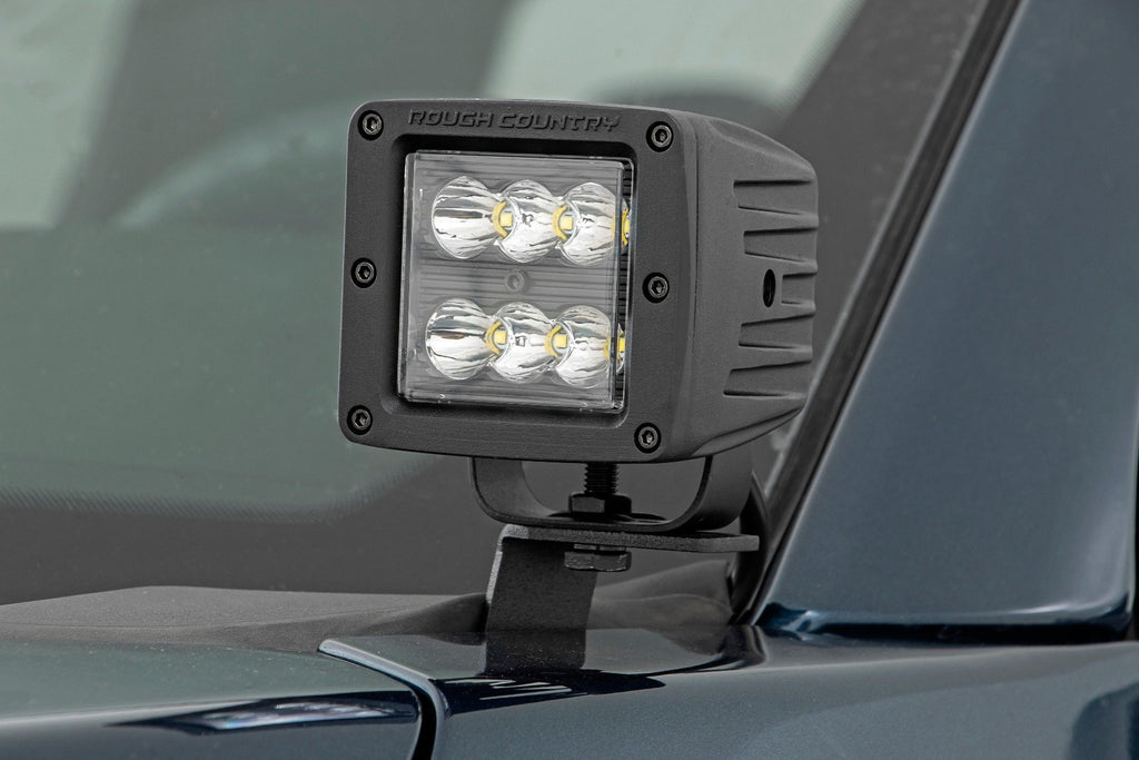 LED Light Kit | Ditch Mount | 2" Black Pair | Flood | Ford F-150 (15-25)/F-150 Lightning (22-25) 