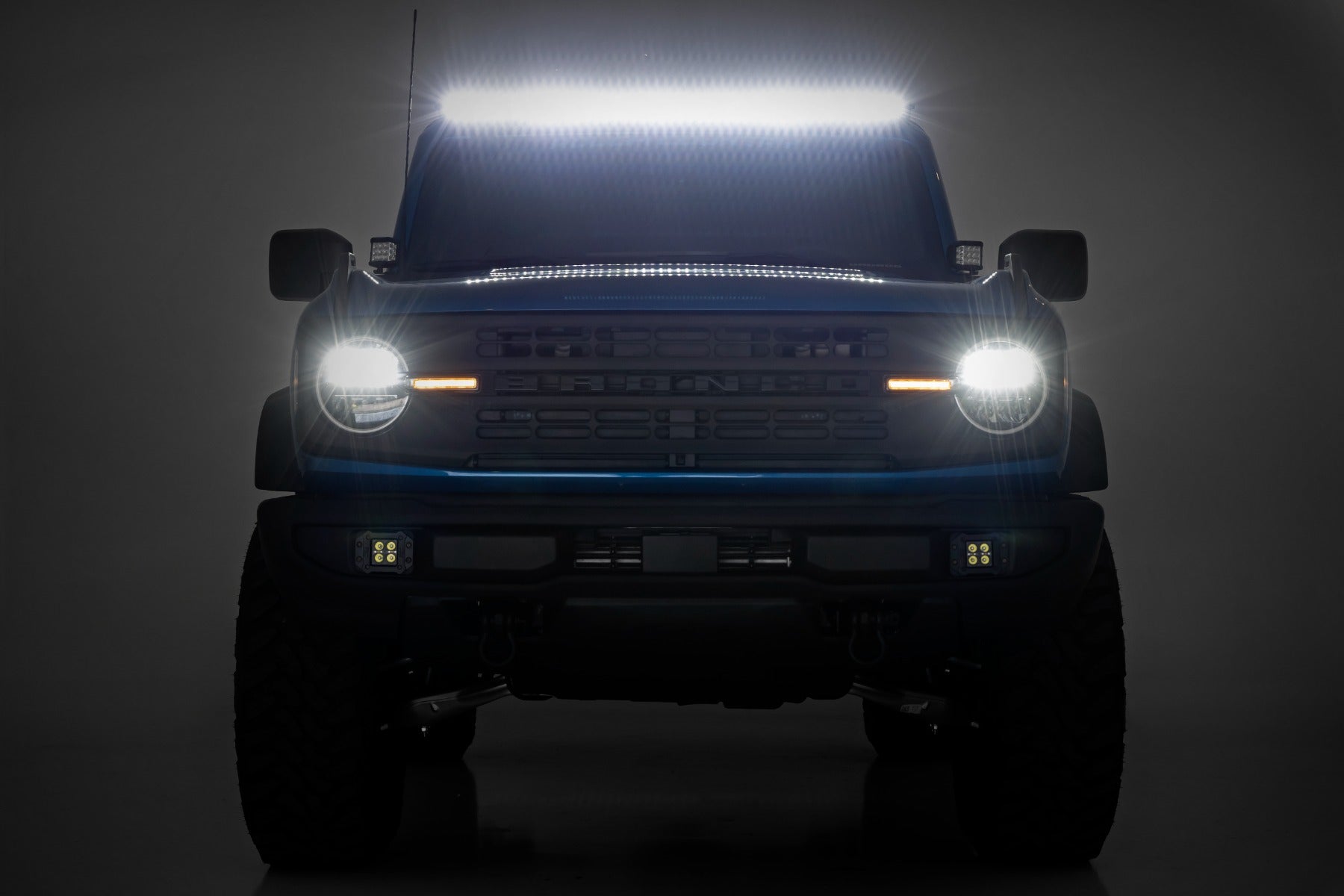LED Light Kit | Upper Windshield | 50" Black Single Row | Ford Bronco (21-25)