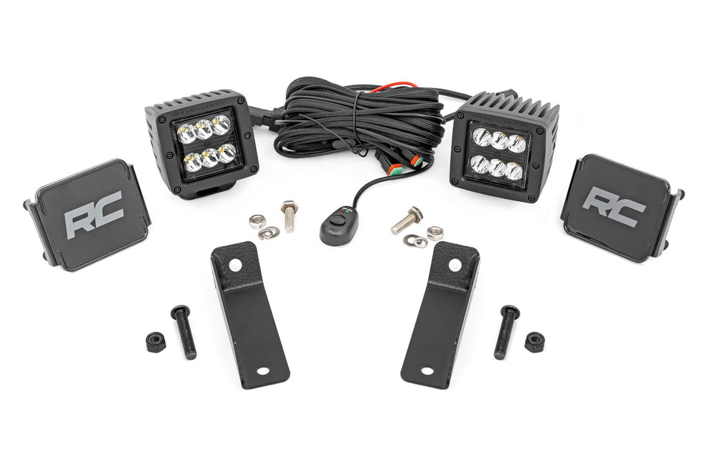 LED Light Kit | Rear Mount | 2" Black Pair | Flood | Can-Am Maverick Sport 1000R 