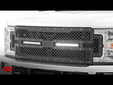 Mesh Grille | 12" Dual Row LED | Black | Ford F-250/F-350 Super Duty (17-19) - Video