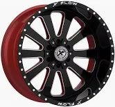 26X12 5-127/5-5.00/5-139.7/5-5.50 -44 78.1 XFX-N-302261251271397-44GBRWMW GLOSS BLK & MIL W/RED INNE