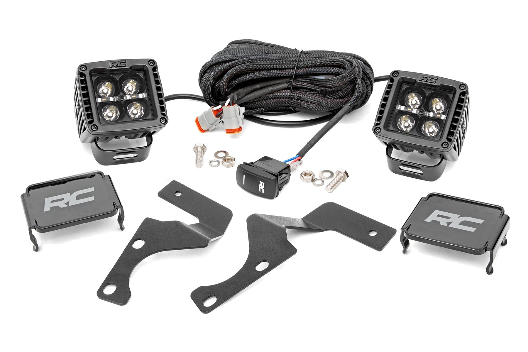 LED Light Kit | Ditch Mount | 2" Black Pair | Amber DRL | Toyota 4Runner (10-24)