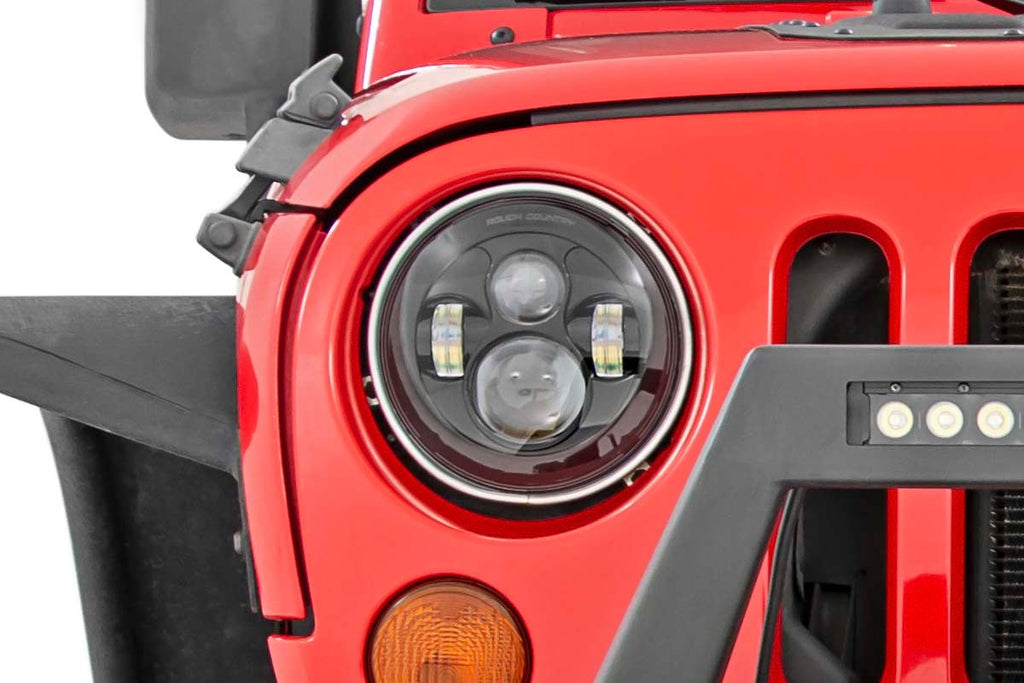 7 Inch LED Headlights | DOT Approved | Jeep Wrangler JK (07-18)/Wrangler Unlimited (04-06) 